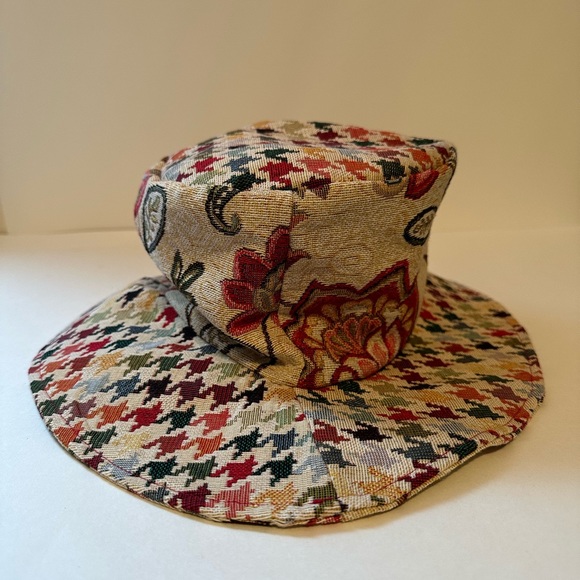 Vanessa foglia Abitart houndstooth Pattern Bucket Hat Made In Italy - Picture 3 of 8